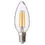 LED Filament Лампа, Конус, Димираща, 4W, E14, 2700K, 220-240V AC, Топла светлина, Ultralux - LFC4142, снимка 1
