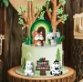 Катеричка коала хипопотам зебра дъга топер Happy birthday трева декорация торта , снимка 2