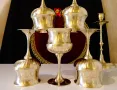 Фантастичен бронзов сервиз,чаши за вино., снимка 6