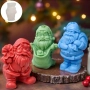 3D 3 модела дядо Коледа голям силиконов молд форма за свещи гипс, снимка 1