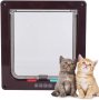 Врата за домашни любимци,прозрачна врата с клапа за котки (19 x 20) (кафява), снимка 3