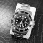 Часовник в стил Rolex Submariner сребристо и черно Silver Black, снимка 4