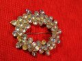 СРЕБРИСТА АРТ БРОШКА с МНОГО БОХЕМСКИ КРИСТАЛИ 14367, снимка 1