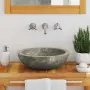 vidaXL Сива мивка, Ø40x12 см, мрамор, снимка 3
