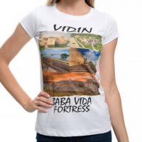Нова дамска тениска с дигитален печат крепостта "Баба Вида", гр. Видин, снимка 3 - Тениски - 29964825
