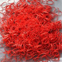 Силиконови ластици за плитки - Червени 1000 броя пакет, снимка 2 - Аксесоари за коса - 37252512