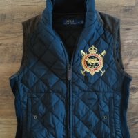 Polo Ralph Lauren Equestrian Vest Suede Trim White Quilted Full Zip - страхотен дамски елек, снимка 3 - Елеци - 42925536