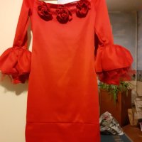 Червена рокля-испански тип, снимка 4 - Рокли - 31254603