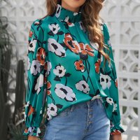 Дамска блуза с дълъг ръкав и флорален принт, снимка 5 - Блузи с дълъг ръкав и пуловери - 44415669