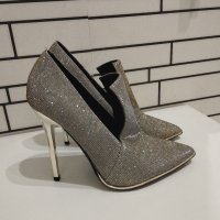 Сребърно-златисти елегантни обувки , снимка 3 - Дамски елегантни обувки - 40309087