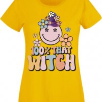 Дамска тениска 100 percent that witch,Halloween,Хелоуин,Празник,Забавление,Изненада,Обичаи,, снимка 9 - Тениски - 38144450