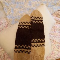 Ръчно плетени мъжки чорапи от вълна, размер 43, снимка 2 - Мъжки чорапи - 42826928