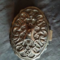 посребрена метална кутия за бижута в стил арт деко, снимка 3 - Антикварни и старинни предмети - 29500568