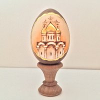 Великденско яйце, дървено №2 - храм, снимка 1 - Декорация за дома - 38194632