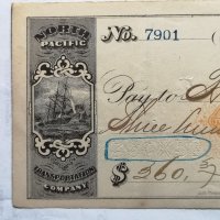USA 1871 The Bank of California чек за $ 960, снимка 2 - Нумизматика и бонистика - 29475709