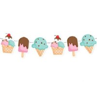 сладолед ескимо мелба Сладоледено парти парти гирлянд банер украса декор рожден ден, снимка 1 - Други - 40672658