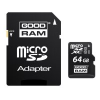 GOODRAM Micro SD 64GB, class 10 + adapter, снимка 2 - Карти памет - 30367493