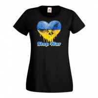 Дамска Тениска Украйна Stop War 4 спрете войната,подкрепям Укркайна,, снимка 2 - Тениски - 37423149