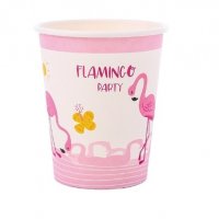Фламинго 8 бр картонени чаши парти рожден ден, снимка 1 - Чаши - 29175641