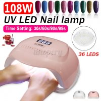 108W Професионална мощна UV/LED лампа-печка за нокти,маникюр,педикюр, снимка 2 - Други - 31985567