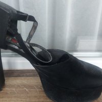 Дамски черни елегантни обувки за бал 39 номер, снимка 7 - Дамски обувки на ток - 44185513