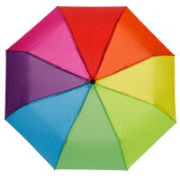 Чадър за дъжд Ръчен Многоцветен Rainbow 24см, снимка 1 - Други - 42877693