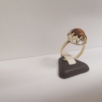 Златен пръстен и медальон с тигров ахат , снимка 3 - Пръстени - 37095140