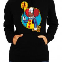 Дамски Суитчър/Суитшърт The Simpsons Krusty The Clown Pennywise 02,Halloween,Хелоуин,Празник,Забавле, снимка 1 - Суичъри - 38200497