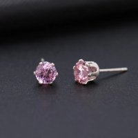 Нови обеци кристал розови светло сини, снимка 2 - Обеци - 30032890