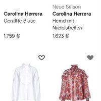 Лукс CAROLINA HERRERA риза/блуза оригинал,нова, снимка 14 - Ризи - 40633424