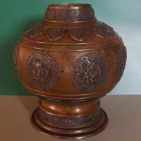 200 годишна - 18ти век колекционерска Китайска бронзова ваза, снимка 2 - Вази - 31457971