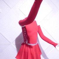 Червена детска рокля за спортни танци, снимка 2 - Детски рокли и поли - 42805665