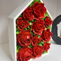Декорация къщичка с рози, снимка 2 - Декорация за дома - 44746898