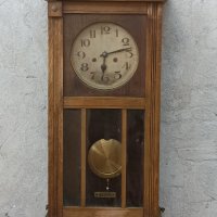   немски  стенен механичен часовник работещ, снимка 3 - Стенни часовници - 42081957