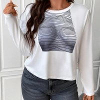 Макси къса силно еластична модерна секси блуза, снимка 3 - Блузи с дълъг ръкав и пуловери - 39217618