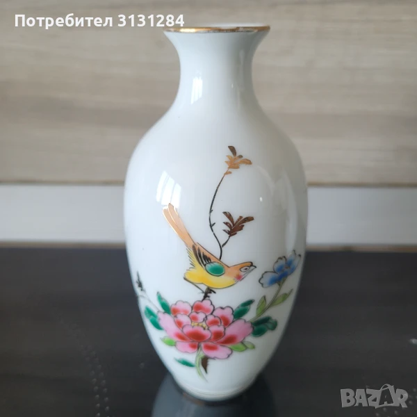 Ваза мини рьчно лисуване Китай 50-е, снимка 1