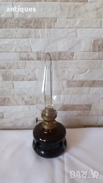 Стара газена лампа - българско производство от соц-а - кафява основа, снимка 1