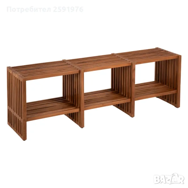 Конзола HM9831, Масив тиково дърво, Натурален цвят, 130x29,5x46, ПРОМО, снимка 1