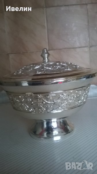посребрена купичка,захарница, снимка 1