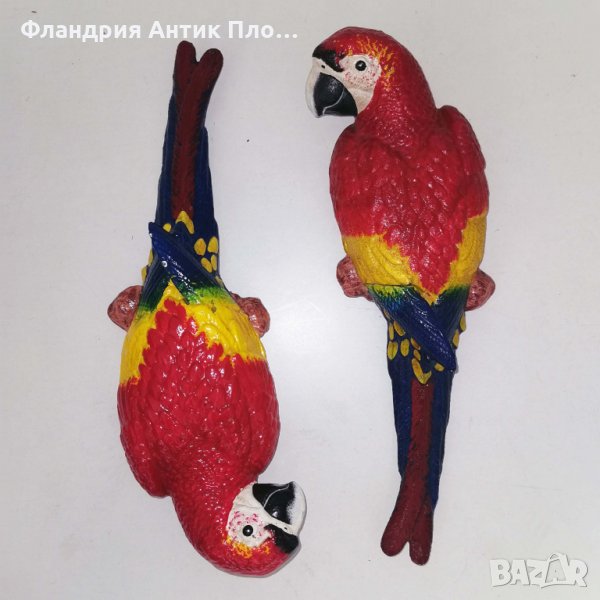 	 Чугунена пластика "Червен папагал", снимка 1