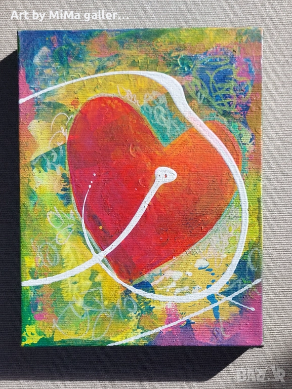 Сърце, картина на платно, арт, снимка 1