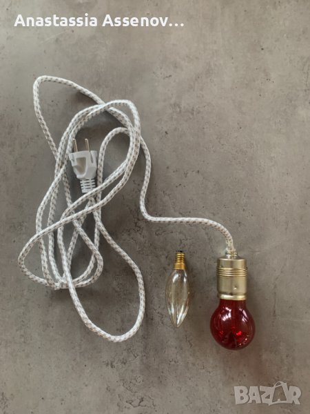 лампа с кабел и две различни крушки , снимка 1