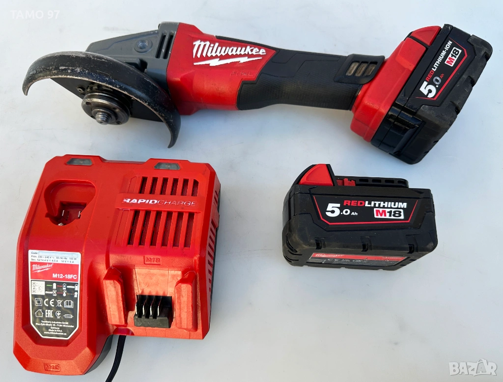Milwaukee M18 CAG125X - Безчетков ъглошлайф 2x18V 5.0Ah, снимка 1