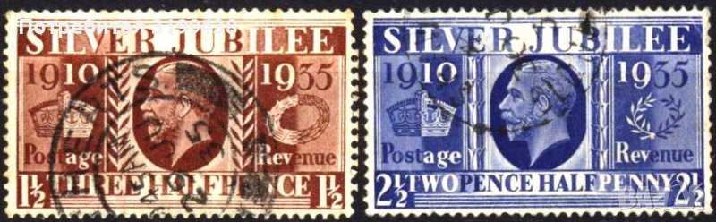 Клеймовани марки Крал Джордж V Сребърен юбилей 1935 от Великобритания , снимка 1