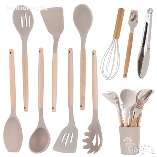 Комплект силиконови кухненски принадлежности, 11 части, снимка 1