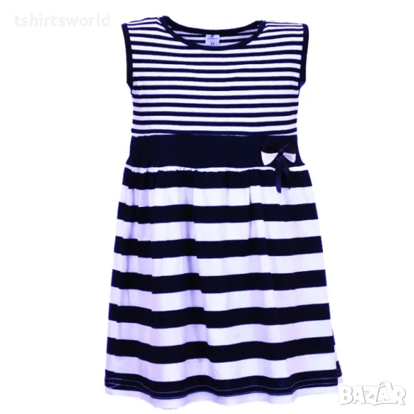Нова детска моряшка рокличка с висока талия, снимка 1