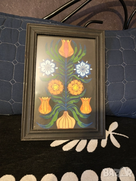 Страхотна картина рисувана върху стъкло , снимка 1