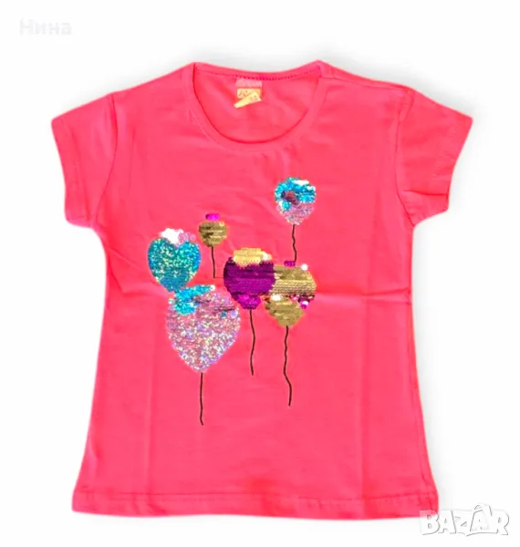 Тениска с обръщащи се пайети 🎈, снимка 1