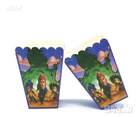 Брау Броу Старс Brawl Stars Бролстарс Парти кутия за дребни лакомства пуканки и др, снимка 1