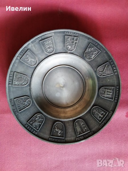 цинкова чиния за декорация, снимка 1